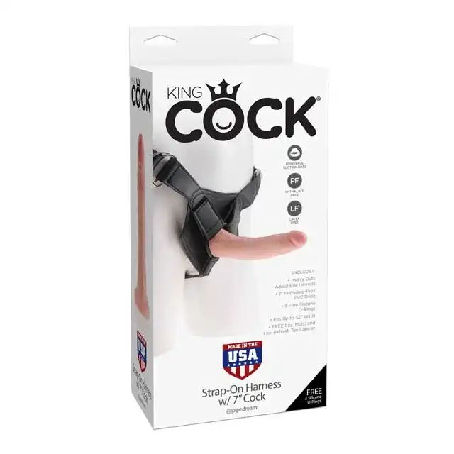 King Cock - Strap-On Harness Cock. Super realistyczny Strap-On dla kobiet. 19 cm.