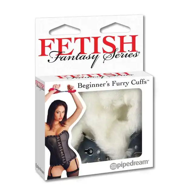 Fetish Fantasy - Beginner's Furry Cuffs White. Kajdanki z miękkim pluszem.