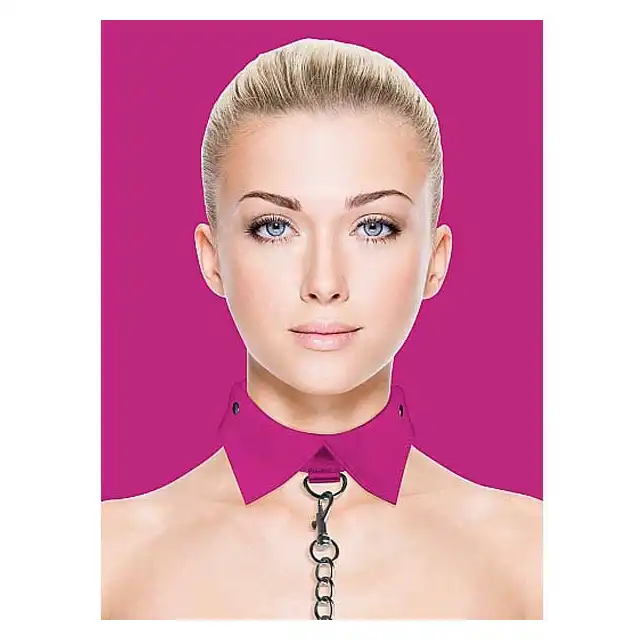 Ouch! - Exlusive Collar Pink. Elegancki kołnierzyk ze smyczą.