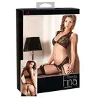 Abierta Fina - Strapsrurtel Black. Komplet Bielizny.