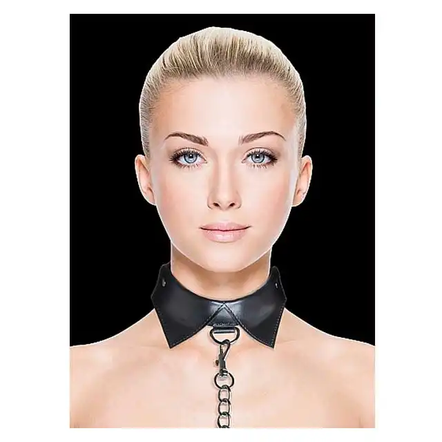 Ouch! - Exlusive Collar Black. Elegancki kołnierzyk ze smyczą.