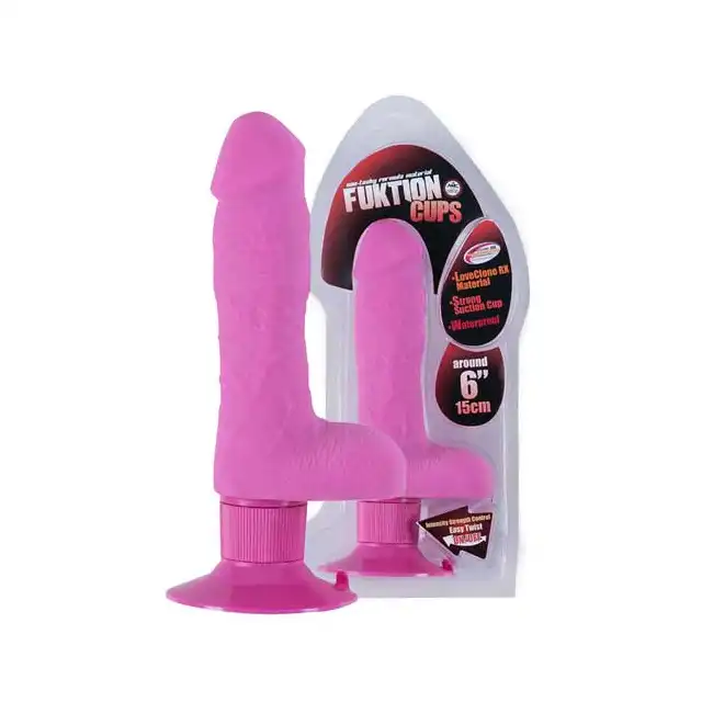 Fuktion Cups - Wibrujące dildo z przyssawką, 15 cm.