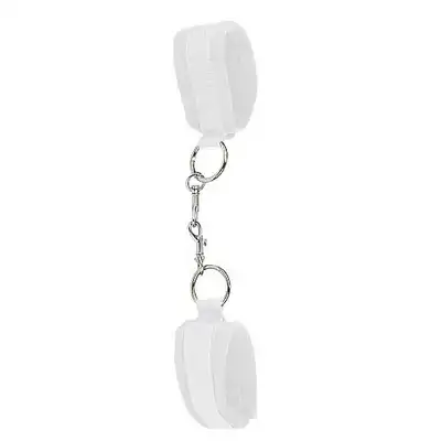 Ouch! - Velcro Cuffs White. Kajdanki zapinane na rzepy.