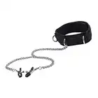 Ouch! - Velcro Collar With Nipple Clamps Black. Obroża z klamerkami na sutki. Ostatnia sztuka!