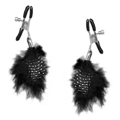 Fetish Fantasy - Feather Nipple Clamps. Klamerki na sutki z piórkami.
