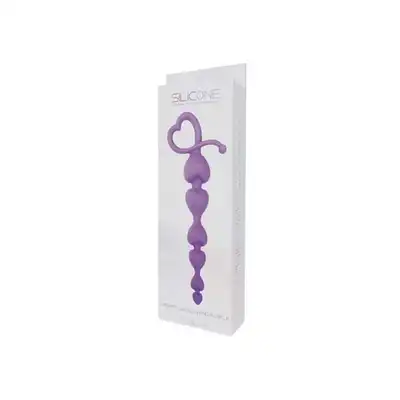 Silicone - Hearty Anal Wand Purple. Koraliki Analne Serduszka.
