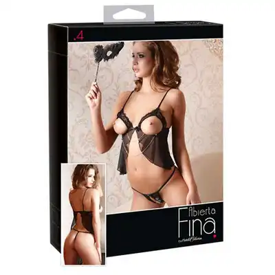Abierta Fina - Topset Black. Komplet Bielizny.