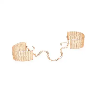 Bijoux Indiscrets - The Magnifique - Chain Handcuffs. Zmysłowe, złote ozdobne Kajdanki.