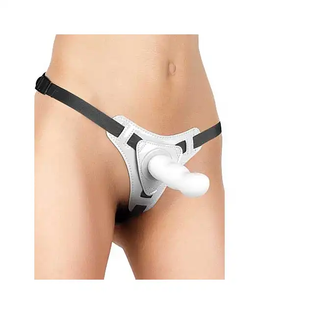 Ouch! - Delight Strap-on White. Strap-on dla kobiet z regulowanymi paskami.