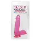Pipedream - Basix - Rubber Works Dong Pink. Dildo z jądrami i przyssawką.