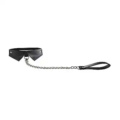 Ouch! - Exlusive Collar Black. Elegancki kołnierzyk ze smyczą.