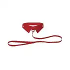Ouch! - Classic Collar With Leash Red. Szykowny kołnierzyk ze smyczą.
