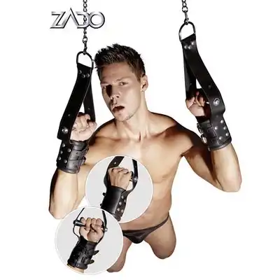 Zado - BDSM Cuff Set. Mankiety do podwieszania. Skóra naturalna.