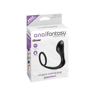 Anal Fantasy - Ass- Gasm Cockring Plug. Stymulator prostaty z ringiem na penisa. Silikon medyczny.