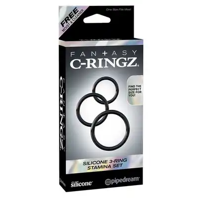 Pipedream Fantasy - Silicone 3- Ring Stamina Set. Zestaw Ringów Przedłużających Stosunek.