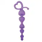 Silicone - Hearty Anal Wand Purple. Koraliki Analne Serduszka.
