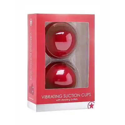 Ouch! - Vibrating Suctinon Cup Red. Wibrujące, silikonowe przyssawki.