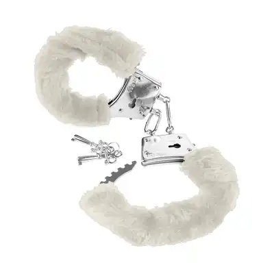 Fetish Fantasy - Beginner's Furry Cuffs White. Kajdanki z miękkim pluszem.