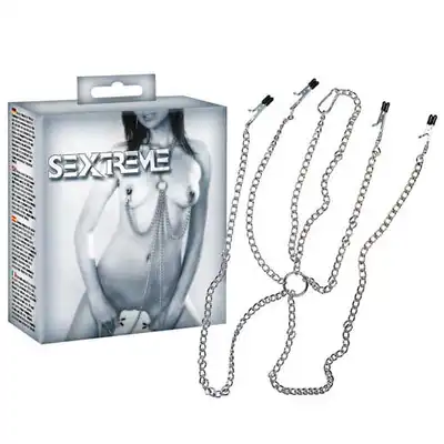Sextreme - Klamerki na sutki + klamerki na wargi sromowe.