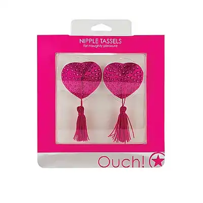 Ouch! - Nipple Tassels Heart. Seksowne nasutniki z frędzelkami.