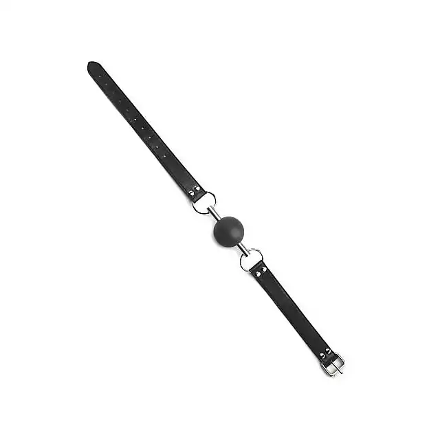 Ouch! - Solid Ball Gag Black. Knebel z kulką na metalowym pręcie. Ostatnia sztuka!