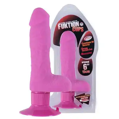 Fuktion Cups - Wibrujące dildo z przyssawką, 15 cm.