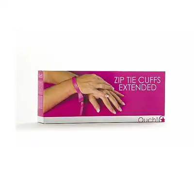 Ouch! - Zip Tie Cuffs Extended Pink. Kajdanki typu zip.
