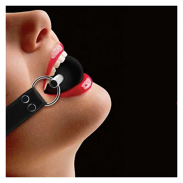Ouch! - Solid Ball Gag Black. Knebel z kulką na metalowym pręcie. Ostatnia sztuka!