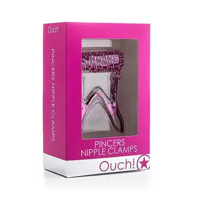 Ouch! - Pincers Nipple Clamps. Różowe klamerki na sutki.
