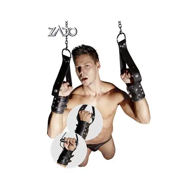 Zado - BDSM Cuff Set. Mankiety do podwieszania. Skóra naturalna.