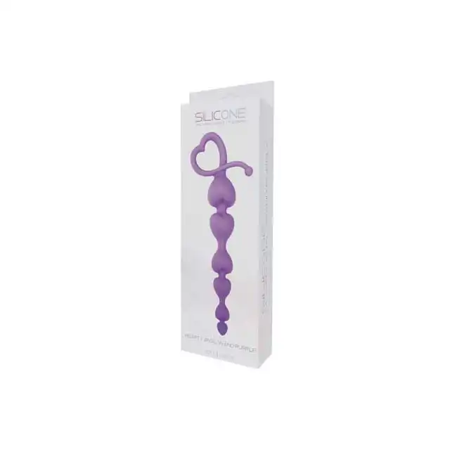 Silicone - Hearty Anal Wand Purple. Koraliki Analne Serduszka.
