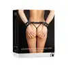 Ouch! - Adjustable Leather Handcuffs Black. Kajdanki z uchwytem.
