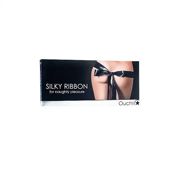 Ouch! - Silky Ribbon Black. Jedwabista taśma do wiązania. Ostatnia sztuka!