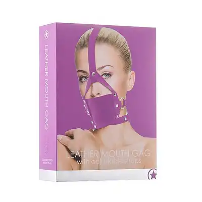 Ouch! - Leather Mouth Gag Purple. Knebel na usta. Mega Sale!