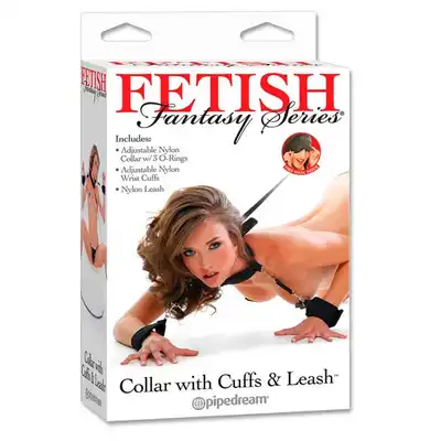 Fetish Fantasy - Collar Wth Cuffs &amp; Leash. Obroża Z Kajdankami I Smyczą.