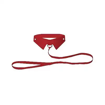 Ouch! - Classic Collar With Leash Red. Szykowny kołnierzyk ze smyczą.