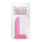 Pipedream - Basix - Rubber Works Dong Pink. Dildo z jądrami.