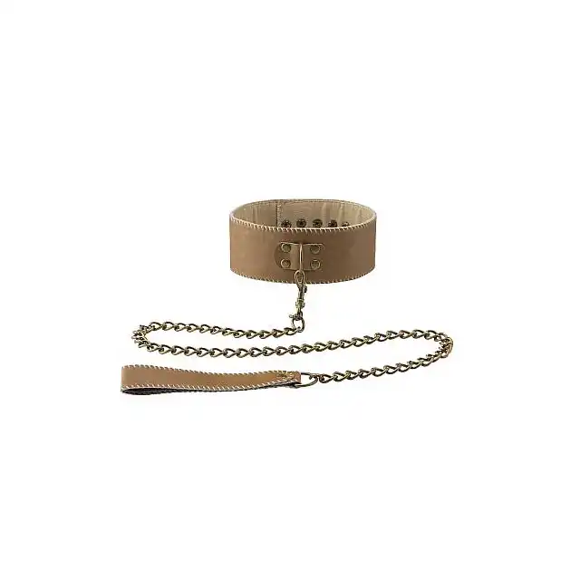Ouch! - Collar With Leash Premium Bonded Leather. Obroża ze smyczą.