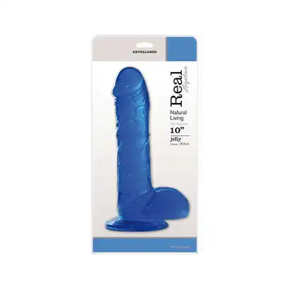 Real Rapture Blue - Duże, żelowe dildo. Extra Large 25,5 cm.