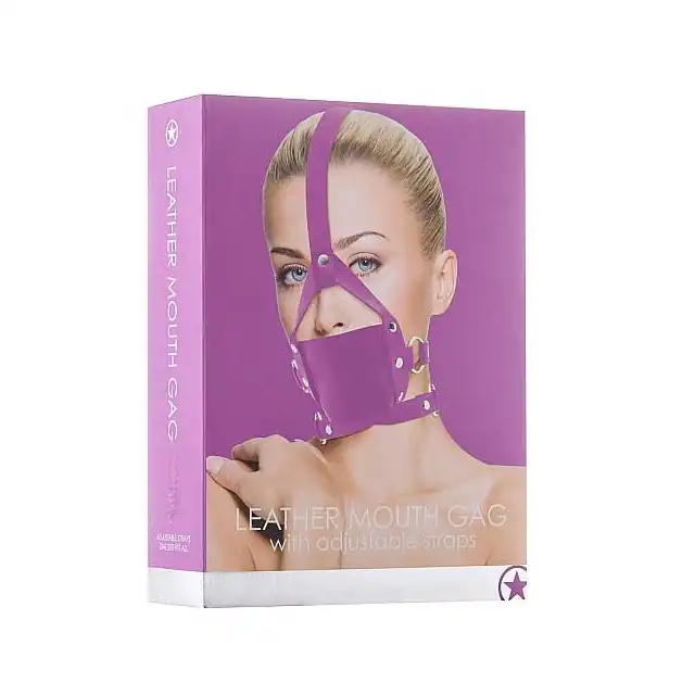 Ouch! - Leather Mouth Gag Purple. Knebel na usta. Mega Sale!