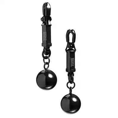 Tom Of Finland - Barrel Nipple Clamps. Klamerki na sutki, z obciążeniem.