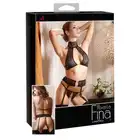 Abierta Fina - Strapsset Black. Komplet Bielizny.