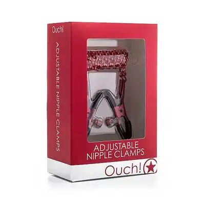 Ouch! - Adjustable Nipple Clamps. Czerwone klamerki na sutki.