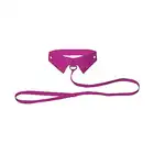 Ouch! - Classic Collar With Leash Pink. Szykowny kołnierzyk ze smyczą.