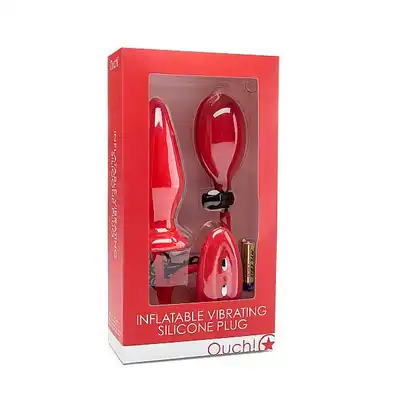 Ouch! - Inflatable Vibrating Silicone Plug. Wibrująca wtyczka analna, pompowana.