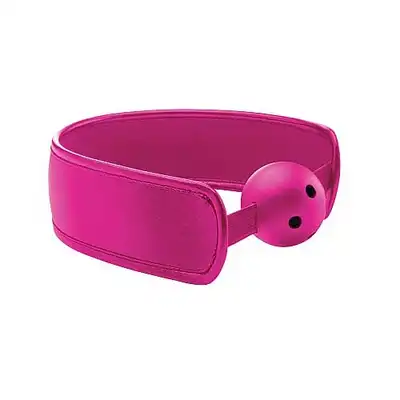 Ouch! - Brace Ball Gag Pink. Knebel na szerokim pasku.