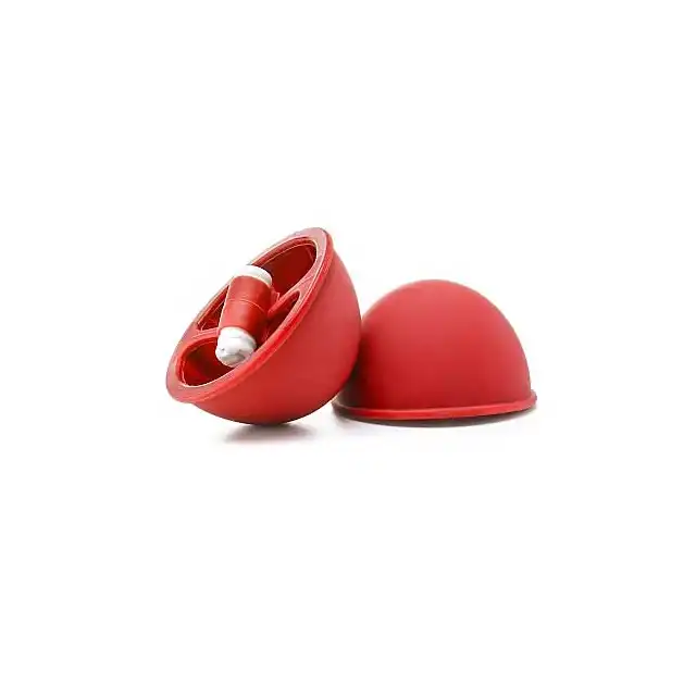 Ouch! - Vibrating Suctinon Cup Red. Wibrujące, silikonowe przyssawki.