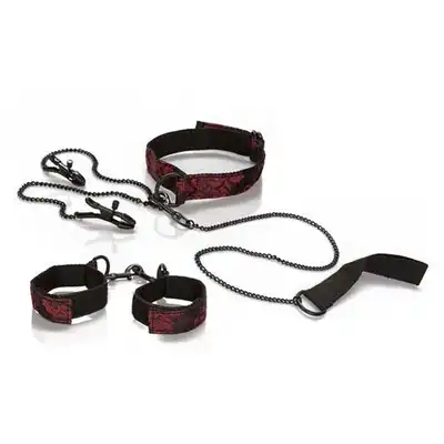 Scandal - Submissive Kit. Elegancka obroża + mankiety.