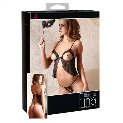 Abierta Fina - Topset Black. Komplet Bielizny.