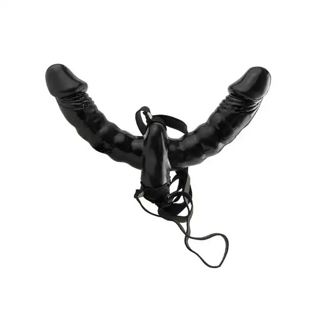 Fetish Fantasy - Vibrating Double Delight Strap-On. Podwójny strap-on dla Pań.